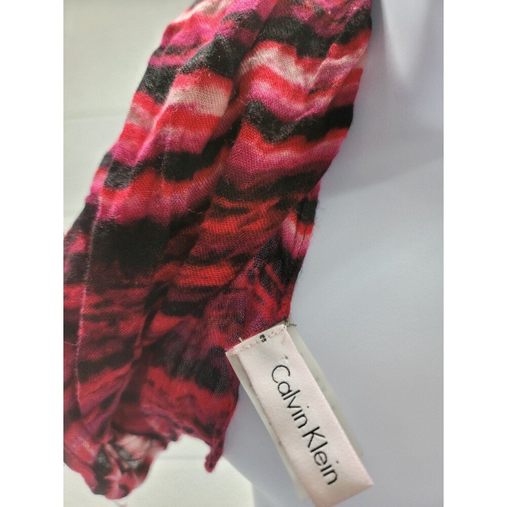 Calvin Klein Infinity Scarf Red Black White Ombre Women US One Size Oversized